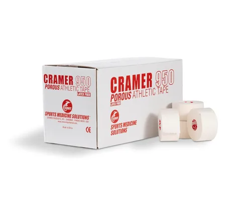 Cramer 950 Cinta adhesiva premium, para atletismo, color blanco, para vendar tobillo, muñeca, y lesiones. Ayuda a proteger y prevenir lesiones.