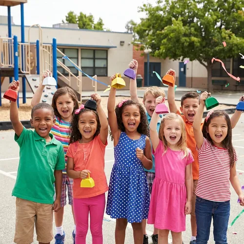 Vista 4 de Rhode Island Novelty (12) cencerros de metal de colores surtidos de 3 pulgadas