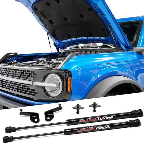 Redline Tuning 21-11039-02 Sistema MaxLIFT Plus de capó compatible con Ford Bronco 2021+ (todos los componentes negros - sistema atornillado)