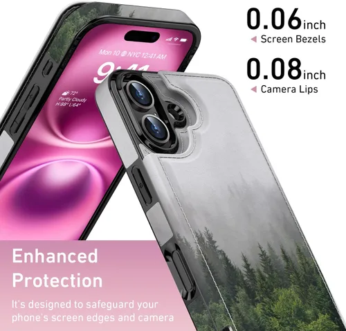 Vista 384 de LETO para iPhone 15 Pro Funda tipo cartera - Tapa tipo folio con patada - Diseños de moda - Tarjetero - Funda protectora para mujeres y niñas - 6.1