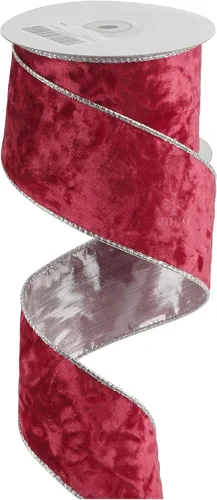 Vista 10 de MEEDEE Cinta de Terciopelo Burdeos de 2.5 Pulgadas, Cinta de Navidad de Terciopelo Aplastado de 10 Yardas para Decoración de Árbol de Navidad