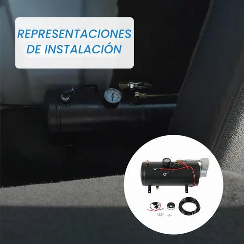 Vista 8 de Kit de bocinas de tren de 150DB con 4 trompetas, súper fuerte con compresor de aire de 150 PSI 12V, tanque compresor de bocina de aire
