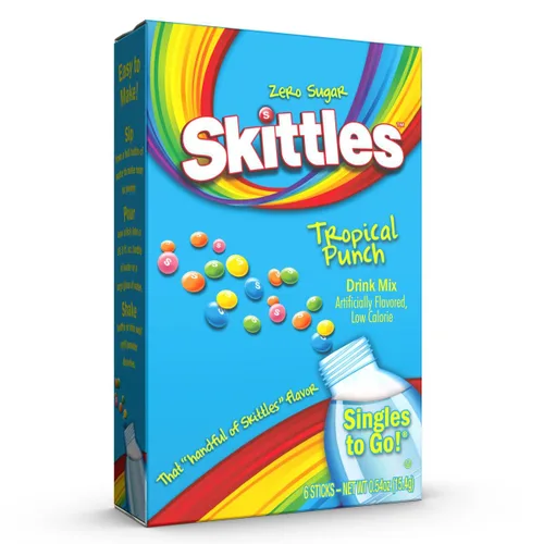 Vista 4 de SINGLES TO GO! Skittles - Mezcla de bebidas, ponche tropical, cajas de 6 unidades (paquete de 6)
