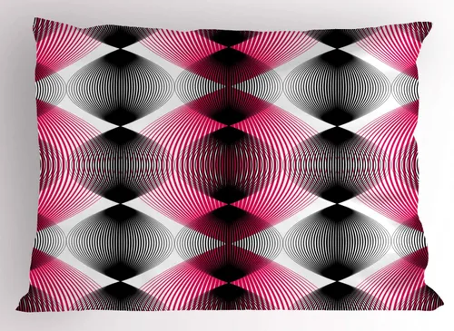 Vista 10 de Lunarable Oriental Pillow Sham Set of 2, Abundance Prosperity New Year Pomegranate Leaves Flower Ornaments, Quality Microfiber Bedding Item for All