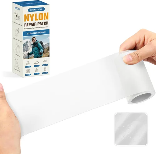 Vista 21 de KING MOUNTAIN Parche de reparación de lona de 9 x 11 pulgadas, 2 piezas, parche de tela impermeable autoadhesivo para sofás, tiendas de campaña