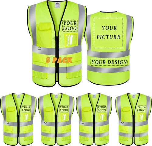 Vista 40 de BeautyWill Chaleco de seguridad personalizado con logotipo Clase 2 Chaleco reflectante de alta visibilidad Chaleco de trabajo protector