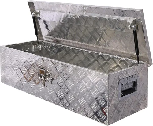 Vista 2 de Caja de herramientas para camión de 39 pulgadas, caja de herramientas de aluminio resistente al agua con cerradura y llaves, caja de herramientas
