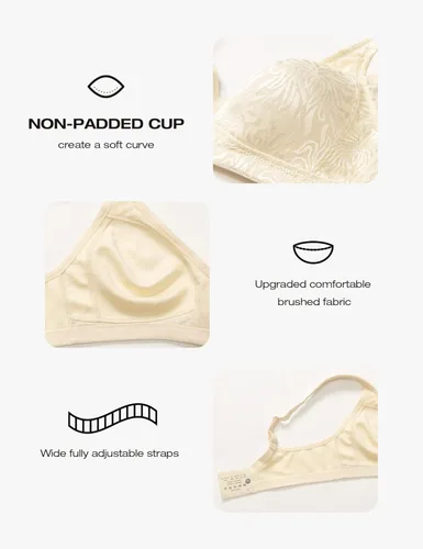 Vista 5 de Deyllo - Brasier reductor para mujer, copa completa, tamaño grande, sin aros, no acolchado
