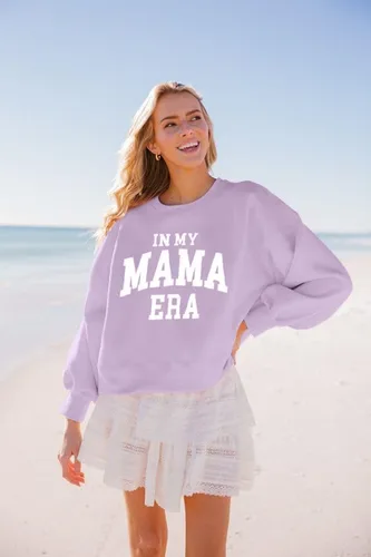 Vista 2 de Sudadera de cuello redondo para mujer, de gran tamaño, de manga larga, sin botones, casual, con hombros caídos, estilo casual