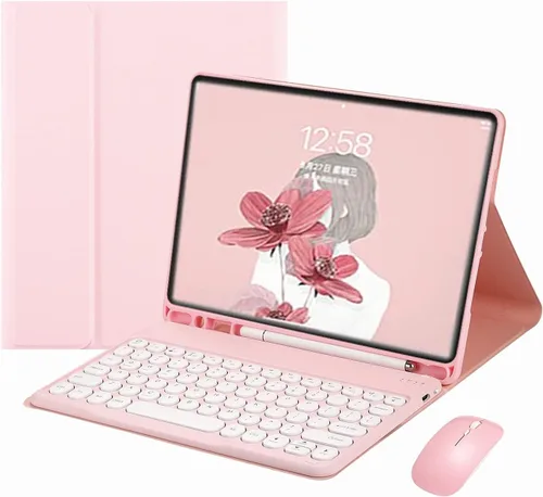 Vista 13 de Funda para teclado Galaxy Tab S6 Lite de 10.4 pulgadas 2024/2022/2020 con mouse Bluetooth, teclado magnético de color desmontable, teclado Bluetooth