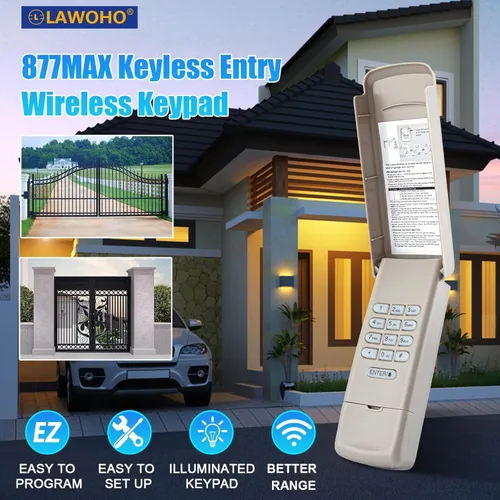 Vista 2 de Teclado de puerta de garaje para Liftmaster Chamberlain Craftsman Teclado de apertura de puerta de garaje 877MAX 878MAX 377LM 977LM púrpura amarillo