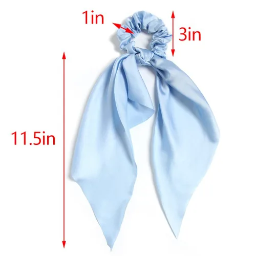 Vista 54 de Coleteros para el cabello para mujer, bufanda LFOUVRE Scrunchies, 2 piezas de bufandas anudadas para niñas, bufanda de satén sedoso, banda elástica