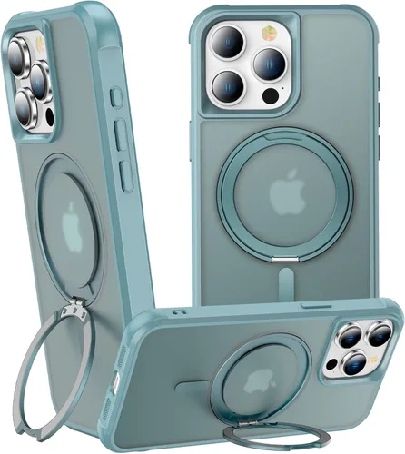 Vista 89 de Anillo giratorio magnético de 360° para iPhone 15 Plus, soporte de metal integrado y soporte de anillo, compatible con Magsafe, protección de grado