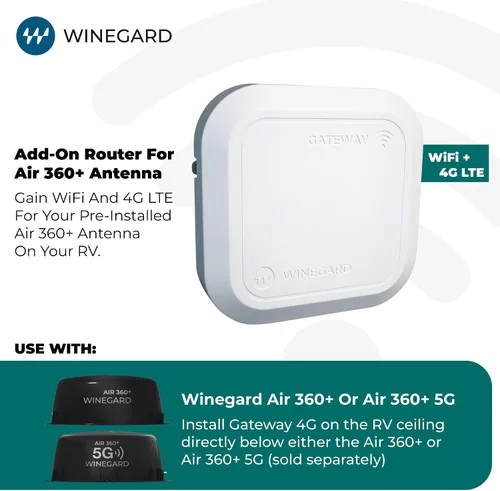 Vista 3 de Winegard Gateway 4G GW-1000 Router WiFi de techo para Air 360+ 4G en RV
