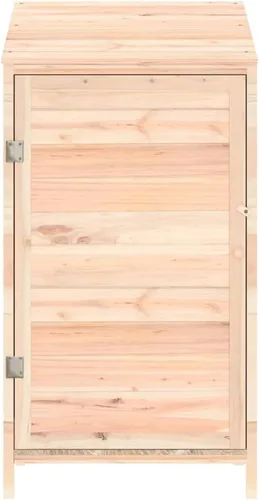 Vista 3 de Cobertizo de almacenamiento de madera para jardín, gabinete de almacenamiento de abeto de madera maciza, cobertizo de herramientas de madera