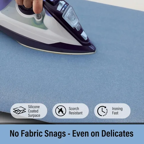 Vista 2 de Iwtmm Funda para tabla de planchar y almohadilla con revestimiento de silicona, acolchado grueso resistente a la quemadura, resistente para uso