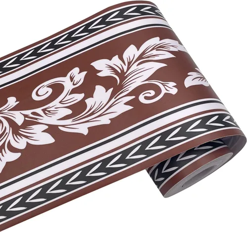 Vista 7 de Papel pintado grueso borde autoadhesivo PVC azulejos rollo extraíble baño cocina pared decoración beige Moire