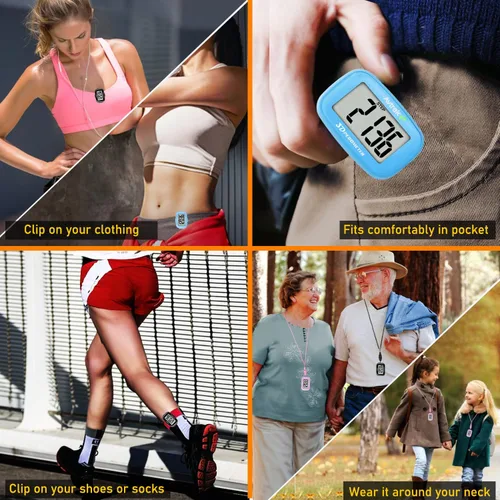 Vista 5 de AVTREK 3D Step Counter Clip On with LED Backlight Pocket Pedometer for Walking Outdoor Activities Fitness Tracker Without Smartphone