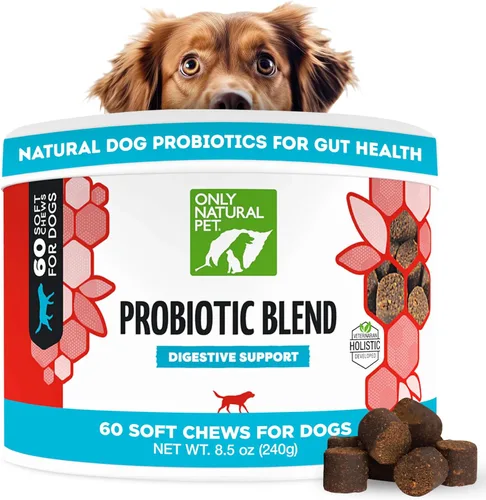 Vista 6 de Only Natural Pet Suplemento probiótico para perros y gatos, fórmula enzimática para la salud digestiva y intestinal, masticables digestivos