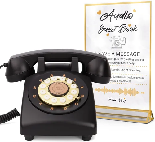 Vista 15 de Libro de invitados de audio, teléfono de boda, mensajes de audio personalizados de memoria de 32 GB, volumen ajustable, con función de repetición
