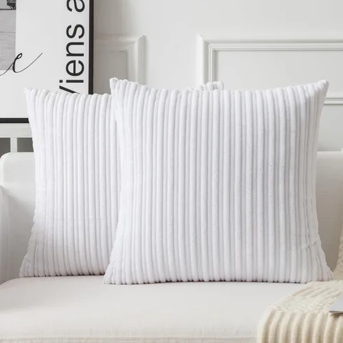 Vista 137 de UGASA - Juego de 2 fundas de almohada de terciopelo a rayas, funda decorativa para cojín con cremallera oculta para el hogar, sofá, dormitorio
