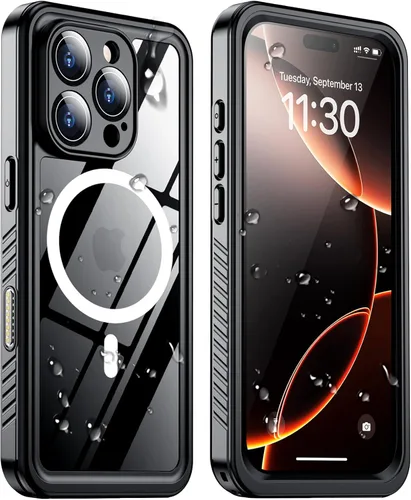 Vista 31 de Red2Fire Funda magnética para iPhone 15 Plus transparente para iPhone 14 Plus, compatible con MagSafe, 2 protectores de pantalla de vidrio +