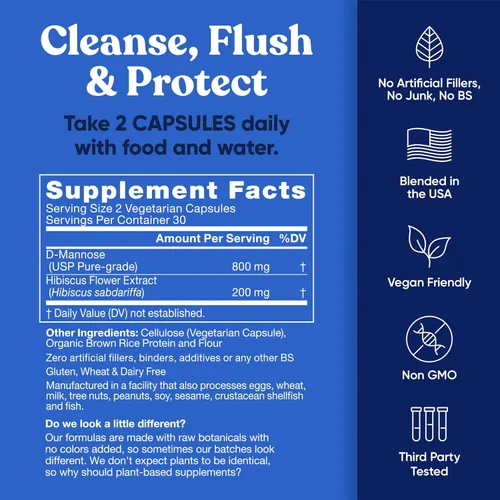 Vista 7 de Armonía D-Mannose – infecciones urinarias & Tratamiento de vejiga para lucha Utis – 60 Vegetariana Soft Cápsulas