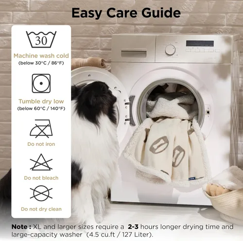 Vista 75 de Bedsure - Mantas impermeables para perros pequeños - Manta de felpa de sherpa con impresión suave lavable para perros y gatos, protector de muebles