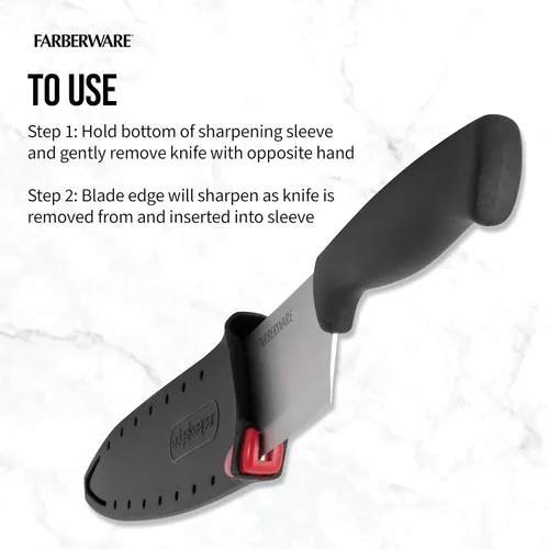 Vista 3 de Farberware 5158146 EdgeKeeper - Cuchillo utilitario, 4.5 pulgadas, color negro
