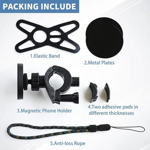 Vista 8 de Soporte magnético para teléfono de bicicleta, soporte magnético para teléfono para bicicleta, cochecito, scooter, cinta de correr, motocicleta
