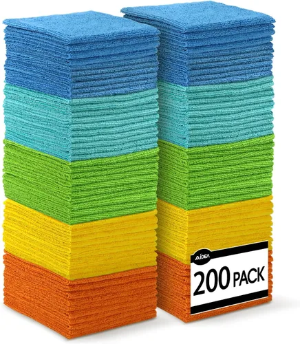 Vista 11 de AIDEA Paño de limpieza de microfibra, paquete de 5, trapos absorbentes suaves, toallas de microfibra para automóviles, toallas de cocina, paño
