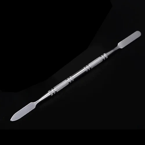 Vista 5 de Paleta de esmalte de uñas de resina, 2 piezas, paleta de arte de uñas con varilla de agitación inoxidable (gris y verde)