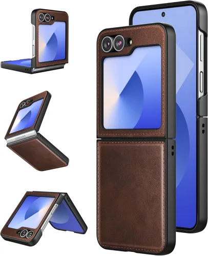 Vista 10 de Foluu para Samsung Galaxy Z Flip 5 5G Funda, Funda de Cuero, Cuero PU + Carcasa Rígida de PC Ultra Delgada Slim Duradera Funda Protectora