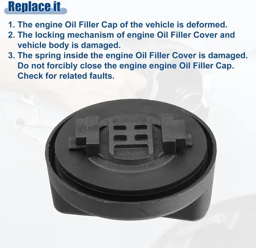 Vista 4 de ACROPIX Tapón de llenado de aceite de motor de automóvil de repuesto para Volkswagen Beetle - Paquete de 1 negro