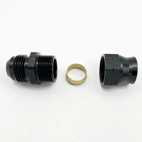 Vista 3 de 3AN macho a 1/4" (6,3 mm) OD adaptador de tubo de combustible de línea dura de aluminio negro