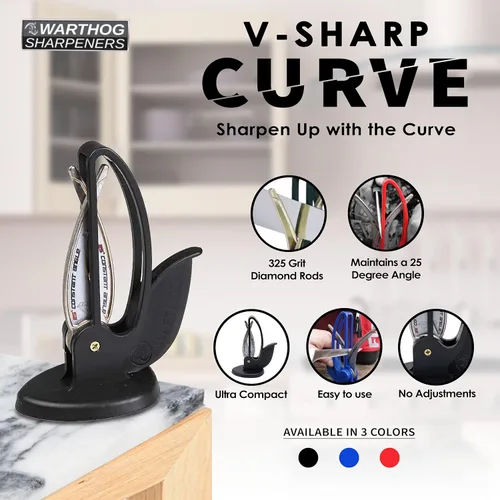Vista 3 de Warthog V-Sharp Curve - Varillas de diamante de grano 325 ángulo de 25 grados afilador de cuchillos de alta calidad herramientas de cocina sistema