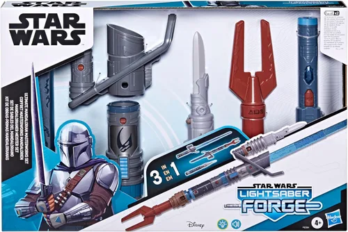 Vista 20 de STAR WARS Set de forja de sables de luz Ultimate Mandalorian Masterworks, sable de luz electrónico oficialmente licenciado, juguetes para niños