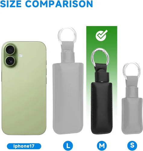 Vista 8 de Estuche de cuero de microfibra para unidad flash USB - Funda protectora antipérdida con llavero, estuche de almacenamiento portátil pequeño