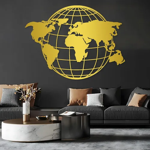 Arte de pared de mapa del mundo metálico, mapa global del mundo, continentes de mapa del mundo de metal, arte de pared de tierra, arte de pared de