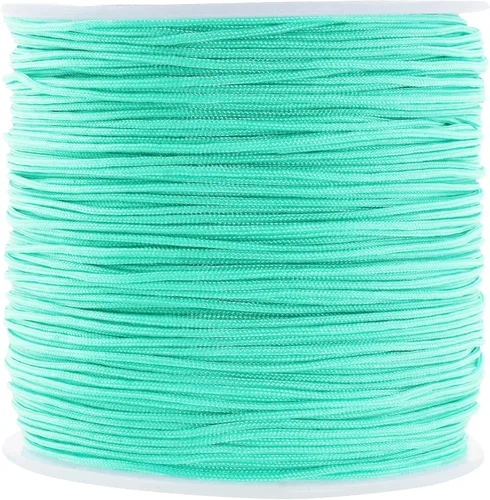 Vista 22 de Mandala Crafts Cordón de Satén de Nylon para Fabricación de Joyas - 1mm 109 Yardas Cuerdas de Nylon Champagne Rattail Cordón de Nudo Chino