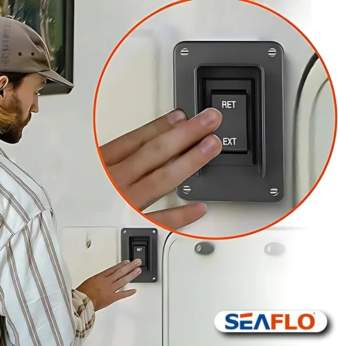 Vista 7 de SEAFLO Interruptor de balancín de potencia con interruptor de gato estabilizador, máximo 30 amperios, 12 V/24 V, extensión retráctil, arnés