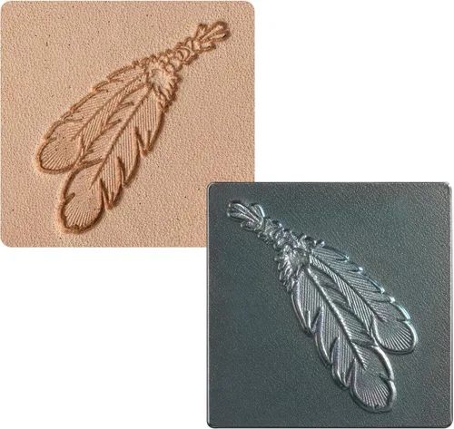 Tandy Leather Herramienta de estampado 3d 2 plumas