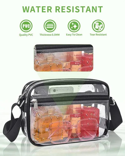 Vista 7 de MAY TREE Clear Bag for Stadium Events, Small Clear Purse Suitable for Concert Outfits, Sports, Work and Festivals
