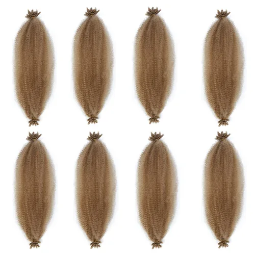 Vista 30 de 3 paquetes de cabello rizado afro elástico pre-separado de 12 pulgadas, rizos naturales pre-espumosos negros son perfectos para el cabello crochet