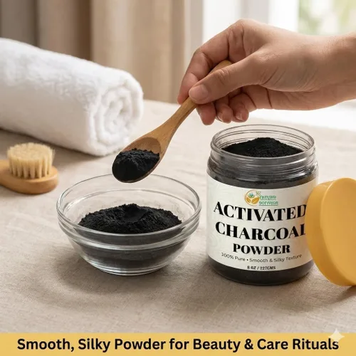 Vista 3 de Herbs Botanica Polvo de carbón activado, desintoxicante natural de grado alimenticio para la salud digestiva, blanqueamiento de dientes