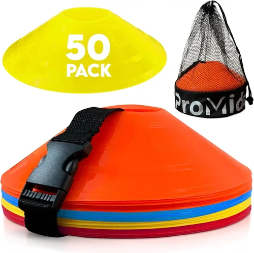 Vista 8 de Disc Soccer Cones for Training Kids - 200,100,50 Small Plastic Cones for Sports Training - Flexible Conos for Soccer Practice Equipment, Basketball