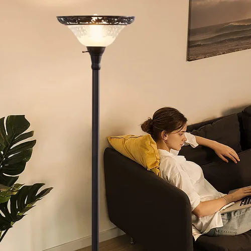 Vista 7 de Luvkczc Lámparas de pie Torchiere para sala de estar, lámpara de pie de 70