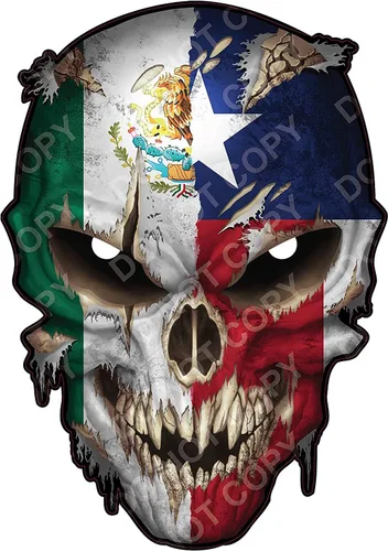 Vista 24 de Calcomanía de calavera – Calcomanías de calavera prémium para camiones y automóviles – Calcomanías de bandera estadounidense con calavera roja