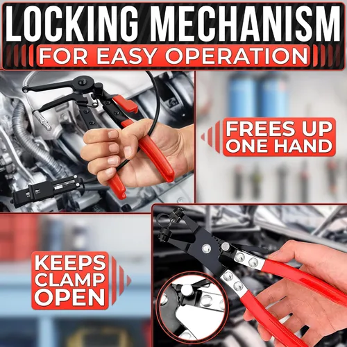 Vista 8 de Juego de 2 alicates de abrazadera de manguera de radiador para automóvil, herramienta de abrazadera de manguera de radiador de alta resistencia