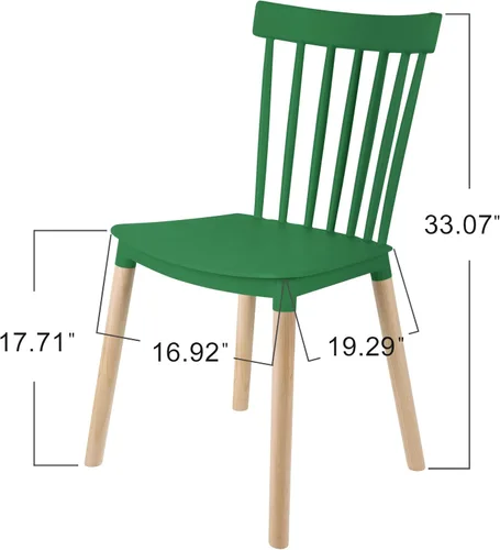 Vista 4 de Simpol Home DSW - Sillas de plástico modernas sin brazos con patas de madera para sala, dormitorio, cocina, comedor, sala de espera, restaurantes